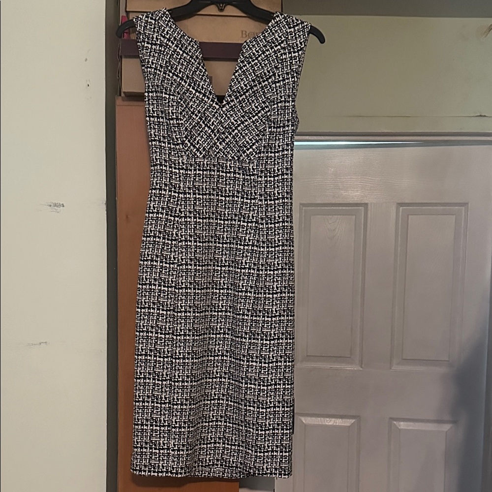 Calvin Klein Black and White Midi Dress